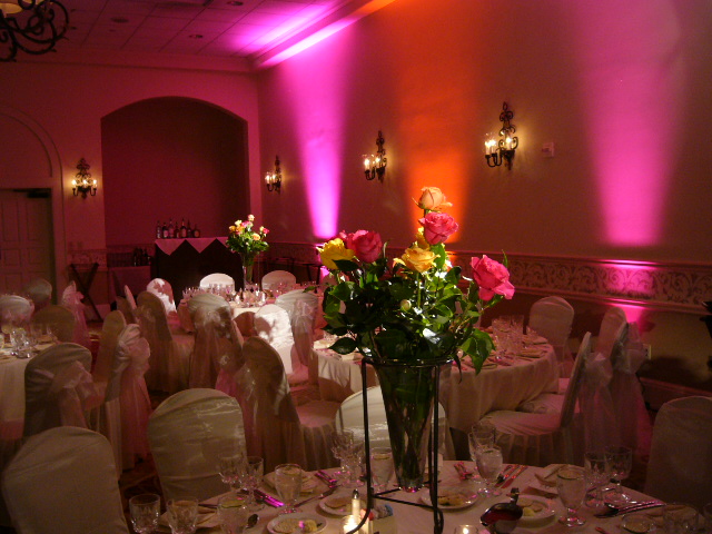 Uplighting at a wedding with Edge Sight & Sound