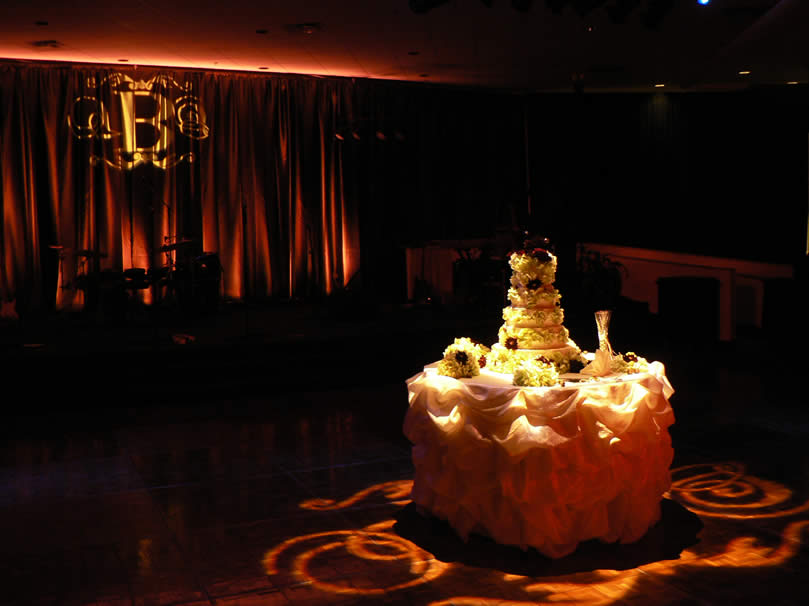 Cake Spotlight at Wedding Reception from Edge Sight and Sound